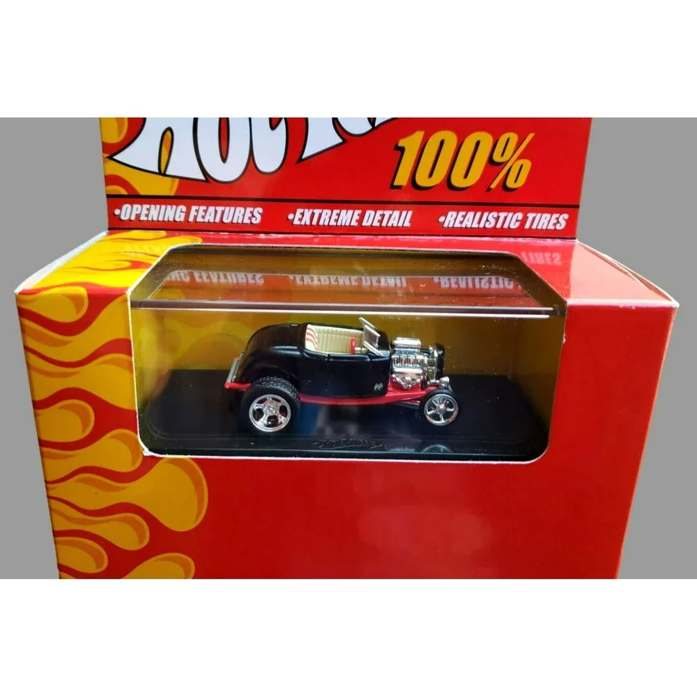 2008 100% Hot Wheels '32 FORD ROADSTER Black 40Th. Anniversary Real Riders M3685